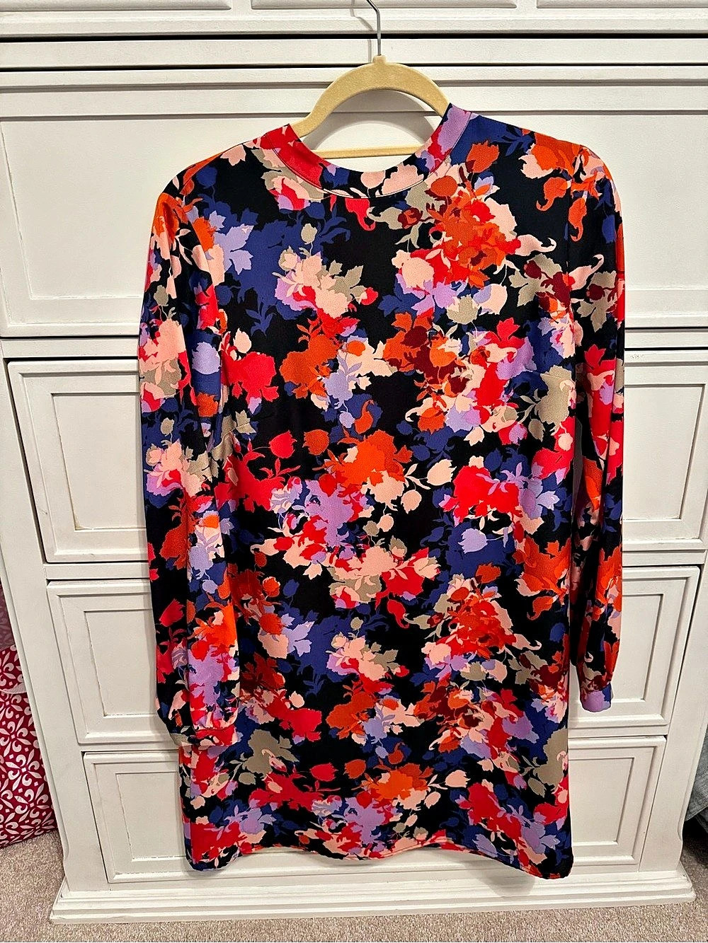 CeCe Floral Long Sleeve Shift Dress